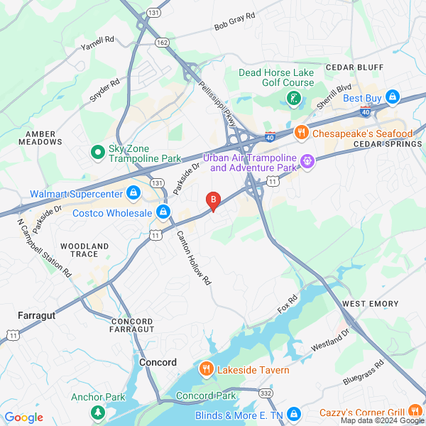 Iron24 location map: 10420 Kingston Pike Suite H, Knoxville, Tennessee